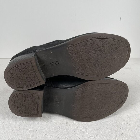 UGG Riding Boots Womens 8.5 Darcie Black Knee High - Picture 6 of 10